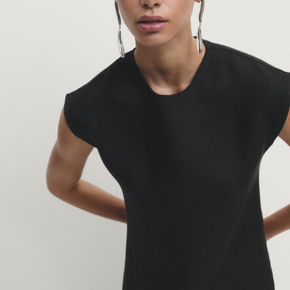 {Massimo Dutti} Denim-Effect Midi Dress - Picture 2 of 12